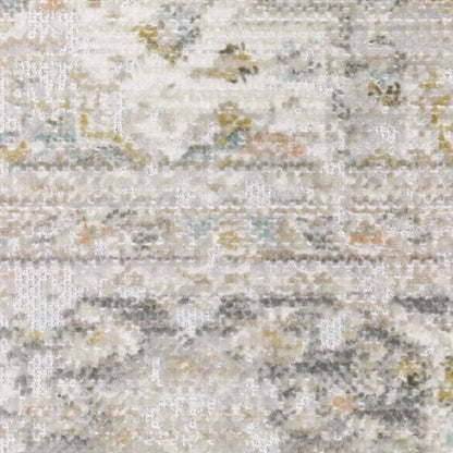 Oriental Weavers Cavett CAV02 soft transitional rug featuring decorative pattern in grey/ orange tones