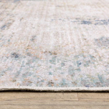 Oriental Weavers Cavett CAV03 soft transitional rug featuring decorative pattern in ivory/ blue tones
