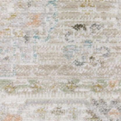 Oriental Weavers Cavett CAV04 soft transitional rug featuring decorative pattern in beige/ blue tones