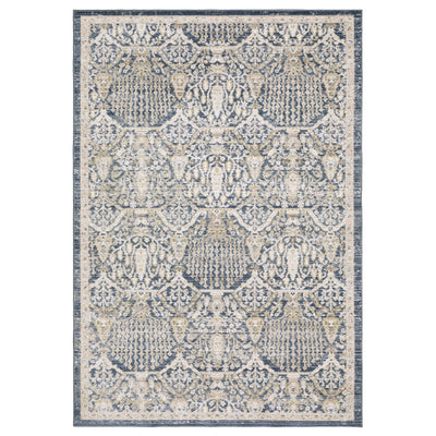 Oriental Weavers Cavett CAV06 soft transitional rug featuring decorative pattern in navy/ gold tones