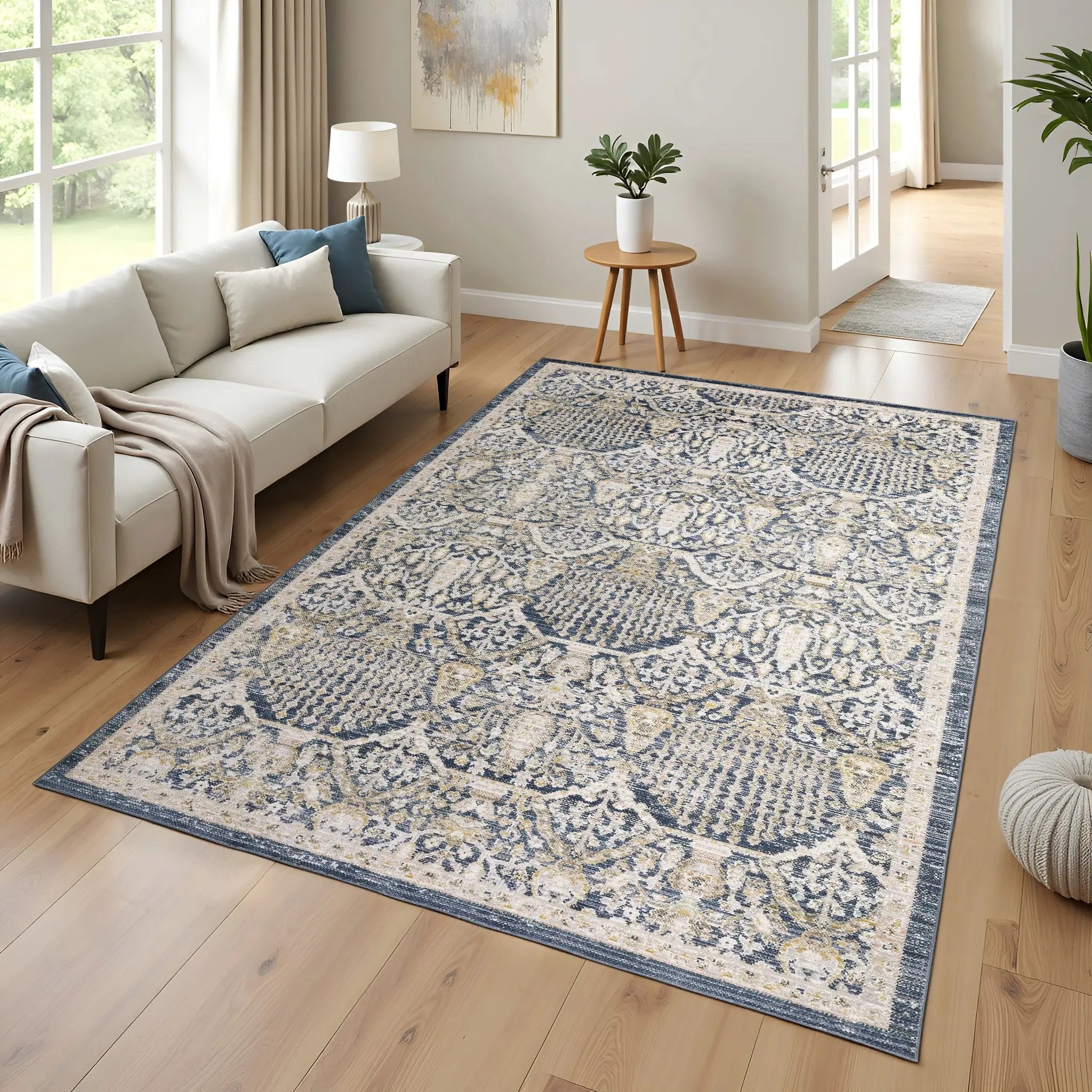 Cavett CAV06 Navy/ Gold Area Rug by Oriental Weavers