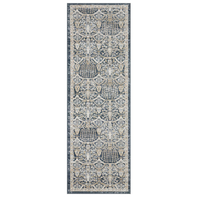 Oriental Weavers Cavett CAV06 soft transitional rug featuring decorative pattern in navy/ gold tones