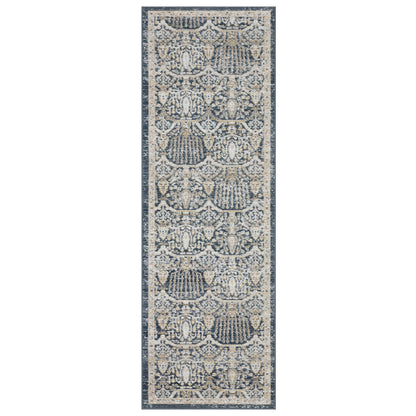Oriental Weavers Cavett CAV06 soft transitional rug featuring decorative pattern in navy/ gold tones