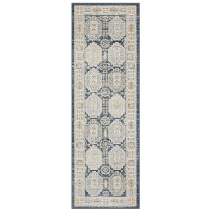 Oriental Weavers Cavett CAV07 soft transitional rug featuring decorative pattern in navy/ ivory tones