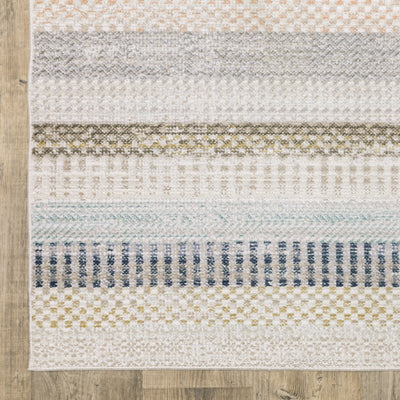Oriental Weavers Cavett CAV08 soft transitional rug featuring decorative pattern in ivory/ multi tones
