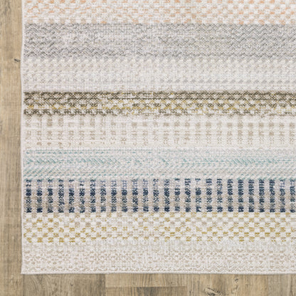Oriental Weavers Cavett CAV08 soft transitional rug featuring decorative pattern in ivory/ multi tones