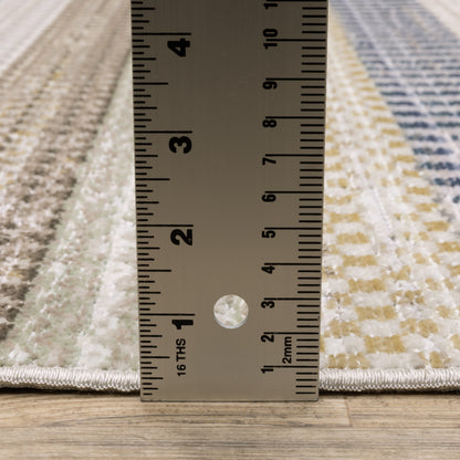 Oriental Weavers Cavett CAV08 soft transitional rug featuring decorative pattern in ivory/ multi tones