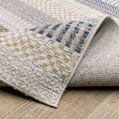 Oriental Weavers Cavett CAV08 soft transitional rug featuring decorative pattern in ivory/ multi tones