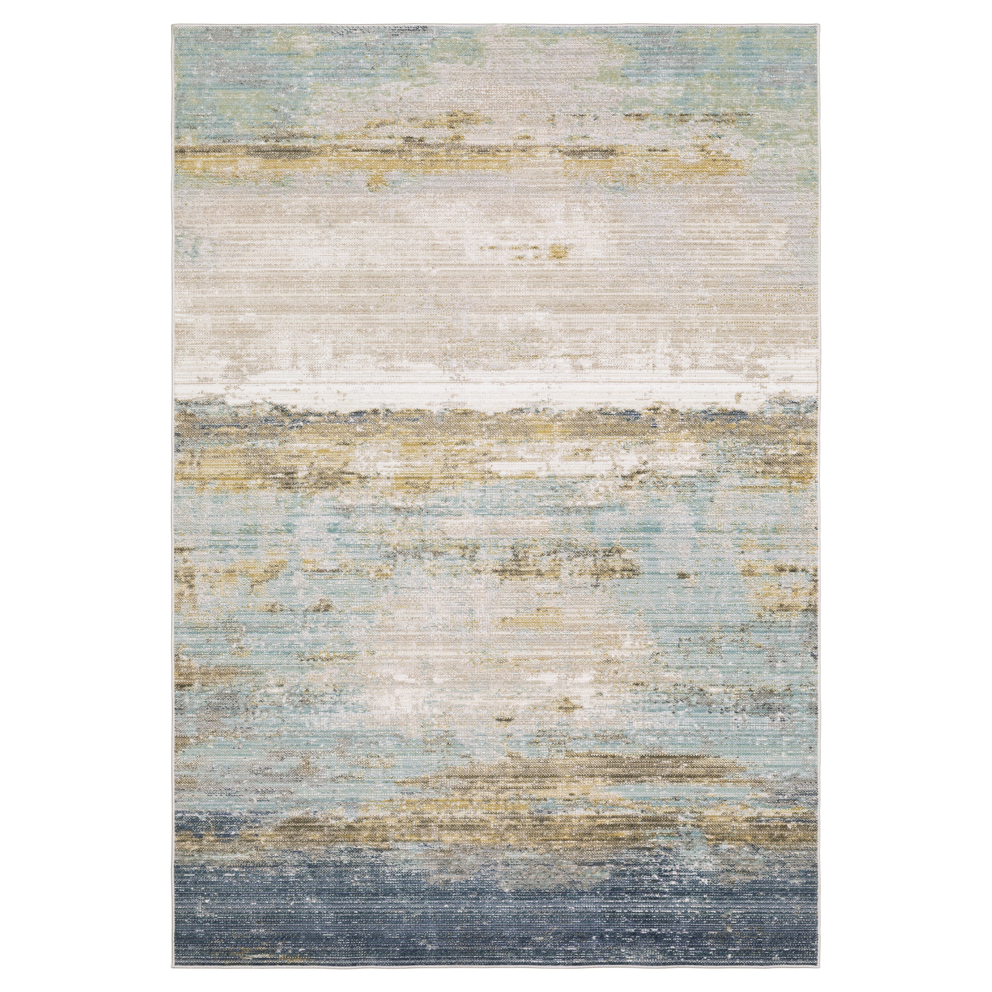 Oriental Weavers Cavett CAV09 soft transitional rug featuring decorative pattern in blue/ beige tones