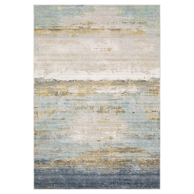 Oriental Weavers Cavett CAV09 soft transitional rug featuring decorative pattern in blue/ beige tones