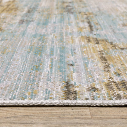 Oriental Weavers Cavett CAV09 soft transitional rug featuring decorative pattern in blue/ beige tones
