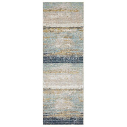 Oriental Weavers Cavett CAV09 soft transitional rug featuring decorative pattern in blue/ beige tones