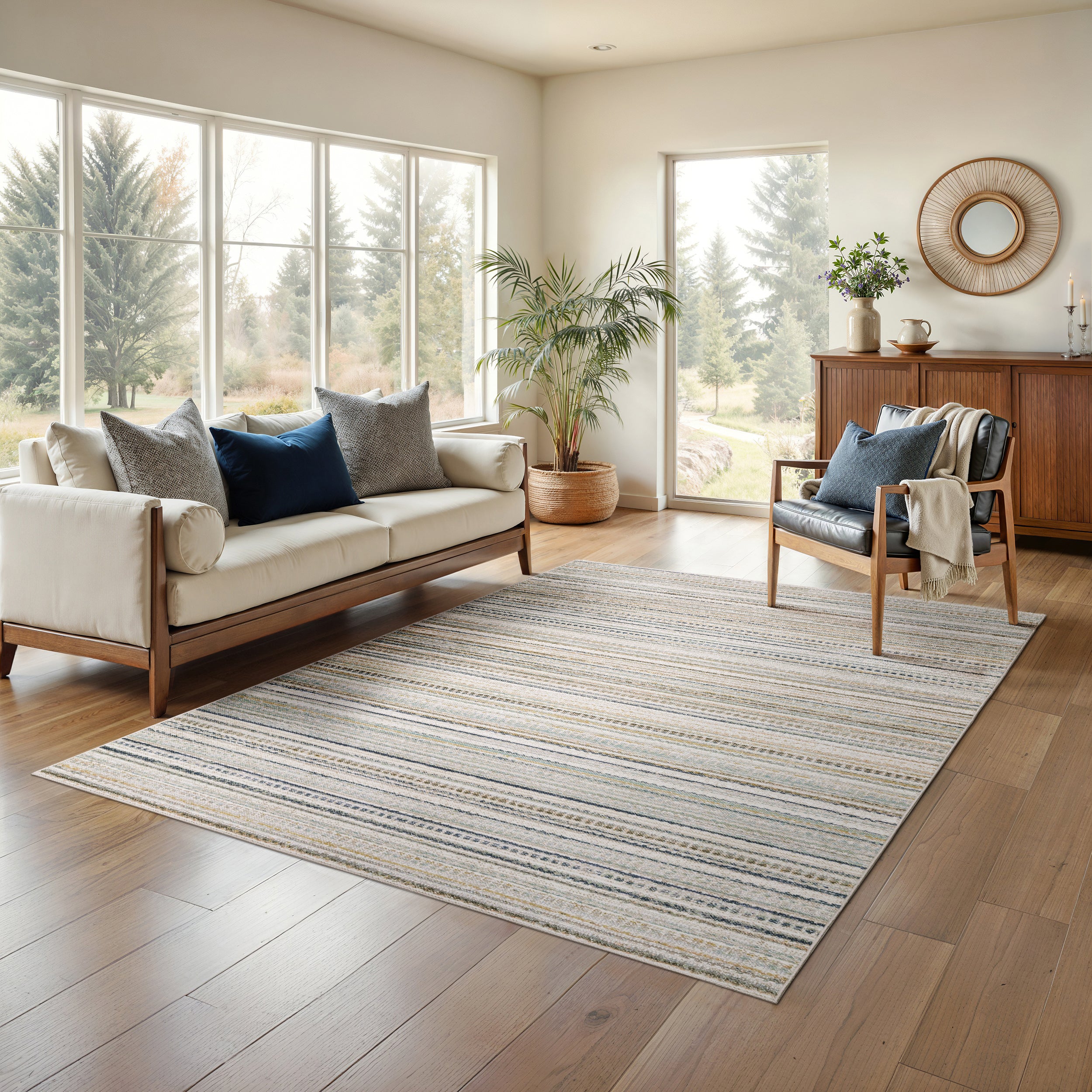Oriental Weavers Cavett CAV10 soft transitional rug featuring decorative pattern in beige/ multi tones
