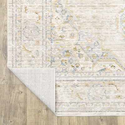 Oriental Weavers Cavett CAV11 soft transitional rug featuring decorative pattern in beige/ blue tones