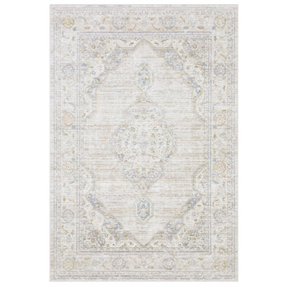 Oriental Weavers Cavett CAV11 soft transitional rug featuring decorative pattern in beige/ blue tones