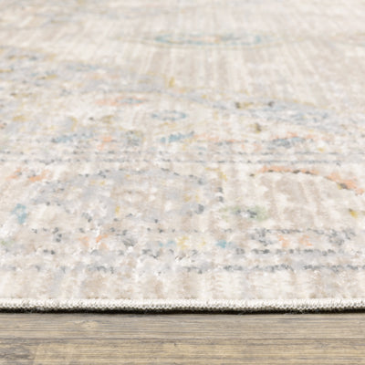 Oriental Weavers Cavett CAV11 soft transitional rug featuring decorative pattern in beige/ blue tones