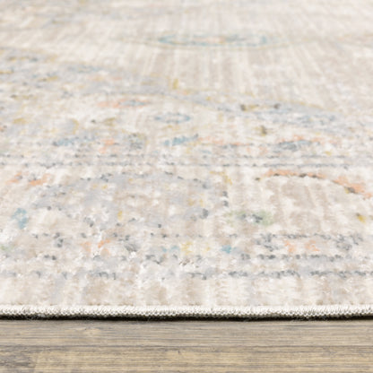 Oriental Weavers Cavett CAV11 soft transitional rug featuring decorative pattern in beige/ blue tones