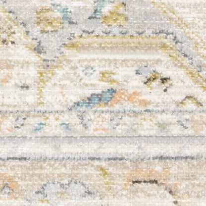 Oriental Weavers Cavett CAV11 soft transitional rug featuring decorative pattern in beige/ blue tones