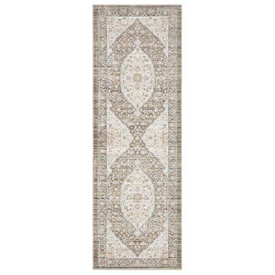 Oriental Weavers Cavett CAV12 soft transitional rug featuring decorative pattern in brown/ blue tones
