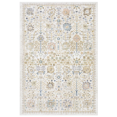 Oriental Weavers Cavett CAV13 soft transitional rug featuring decorative pattern in blue/ pink tones