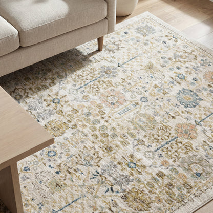 Oriental Weavers Cavett CAV13 soft transitional rug featuring decorative pattern in blue/ pink tones