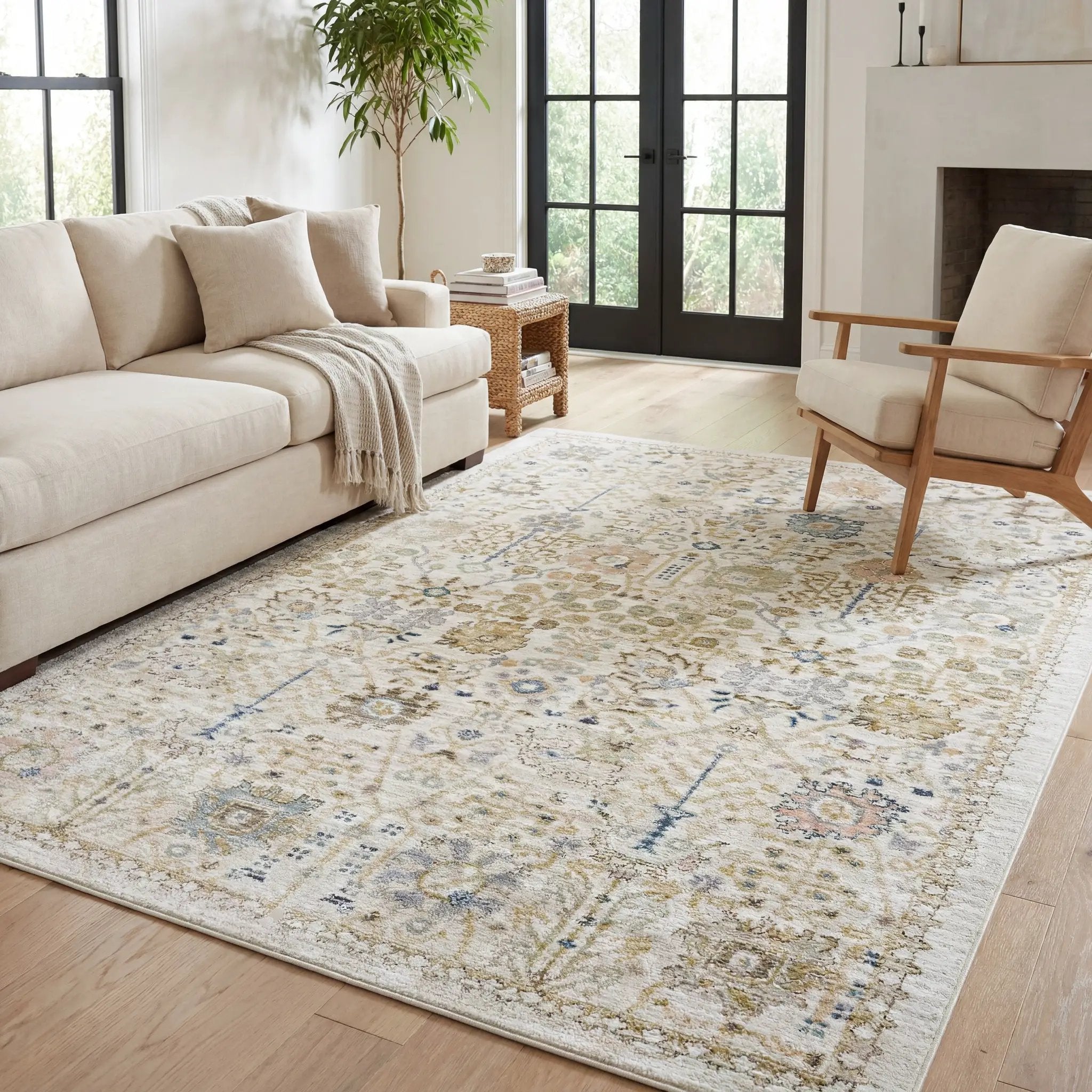 Cavett CAV13 Blue/ Pink Area Rug by Oriental Weavers