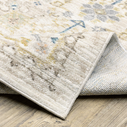 Oriental Weavers Cavett CAV13 soft transitional rug featuring decorative pattern in blue/ pink tones