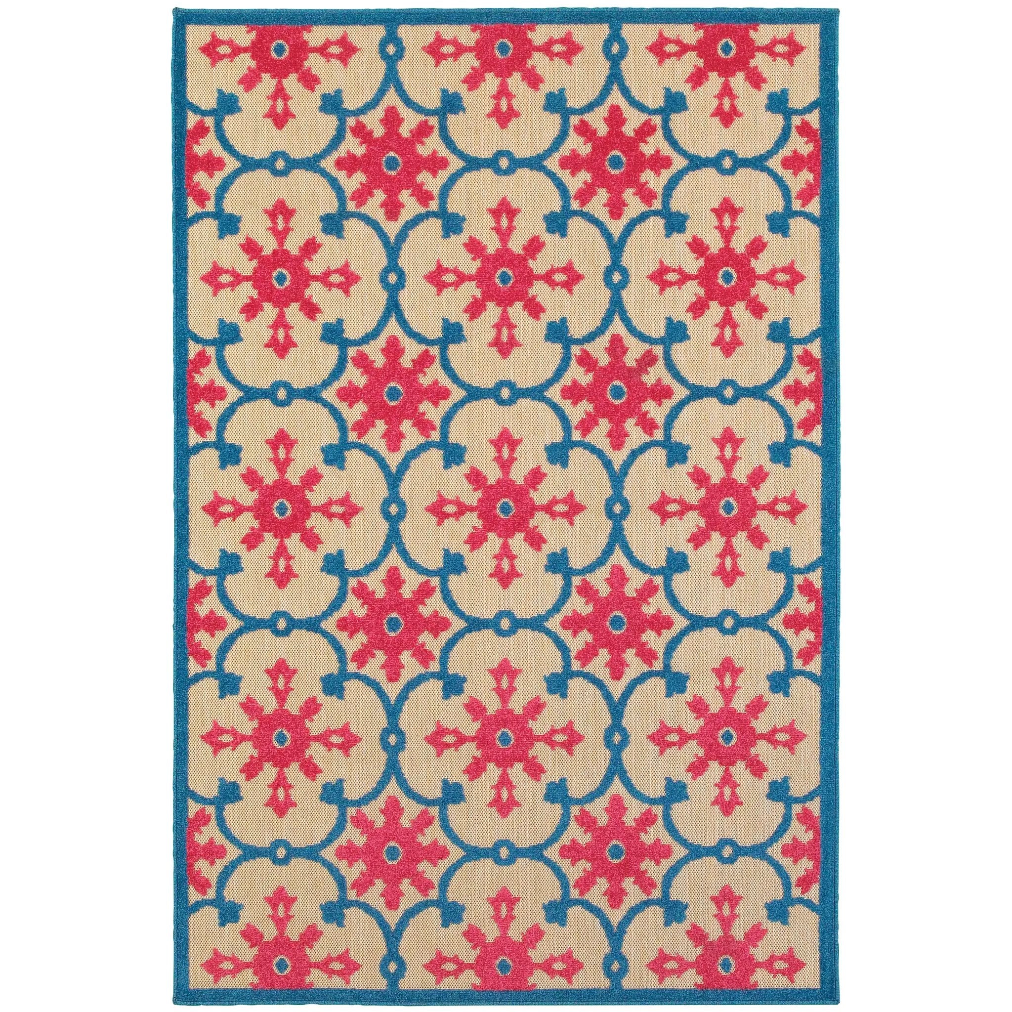 Cayman 190L9 Pink/ Blue Area Rug by Oriental Weavers