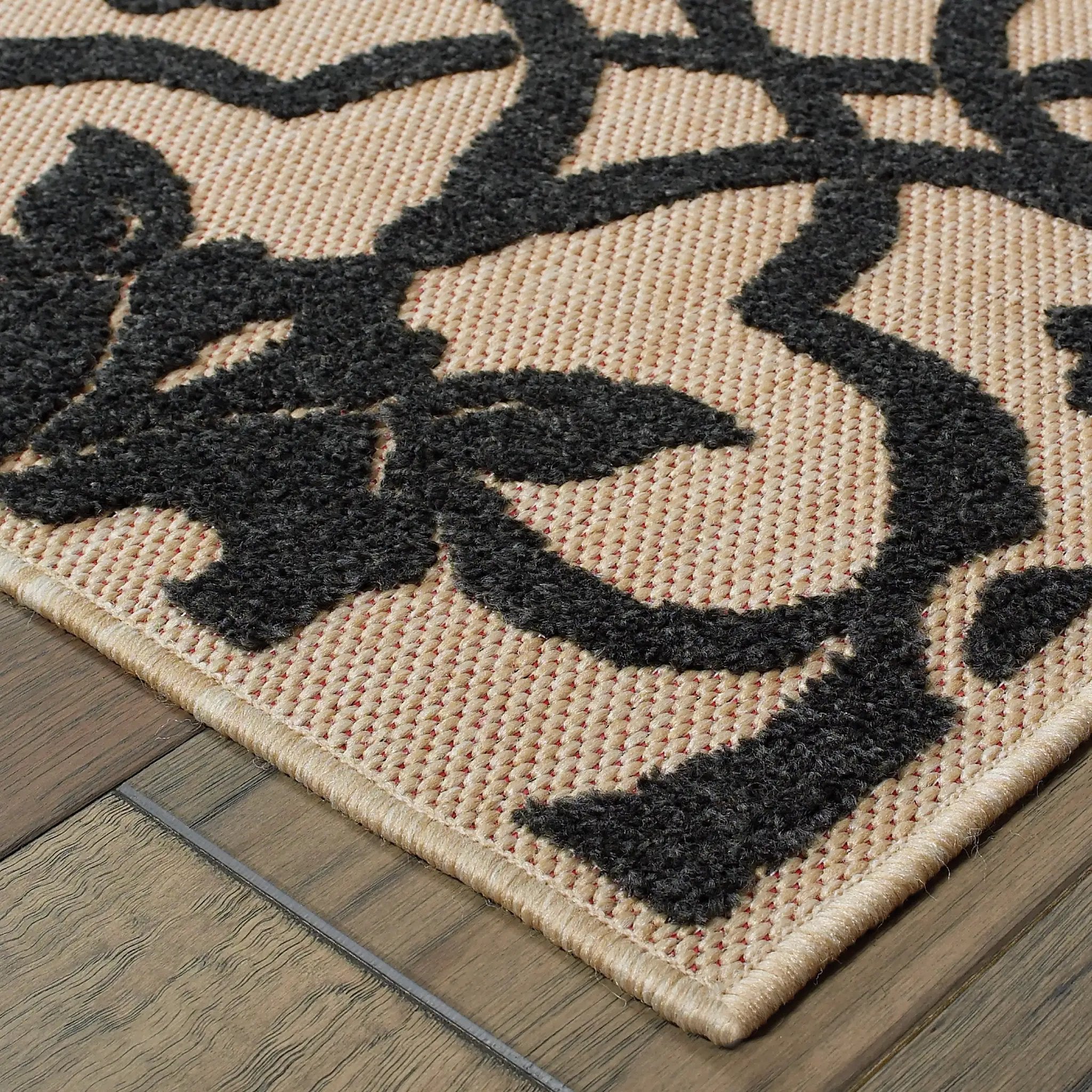 Cayman 001B9 Sand/ Charcoal Area Rug by Oriental Weavers