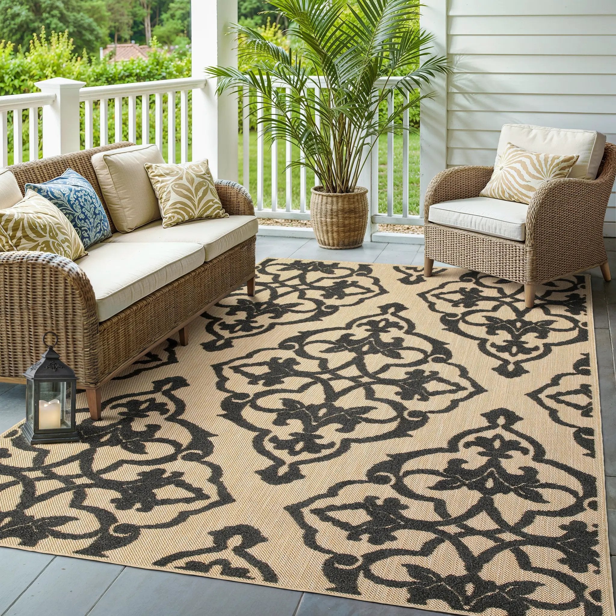 Cayman 001B9 Sand/ Charcoal Area Rug by Oriental Weavers