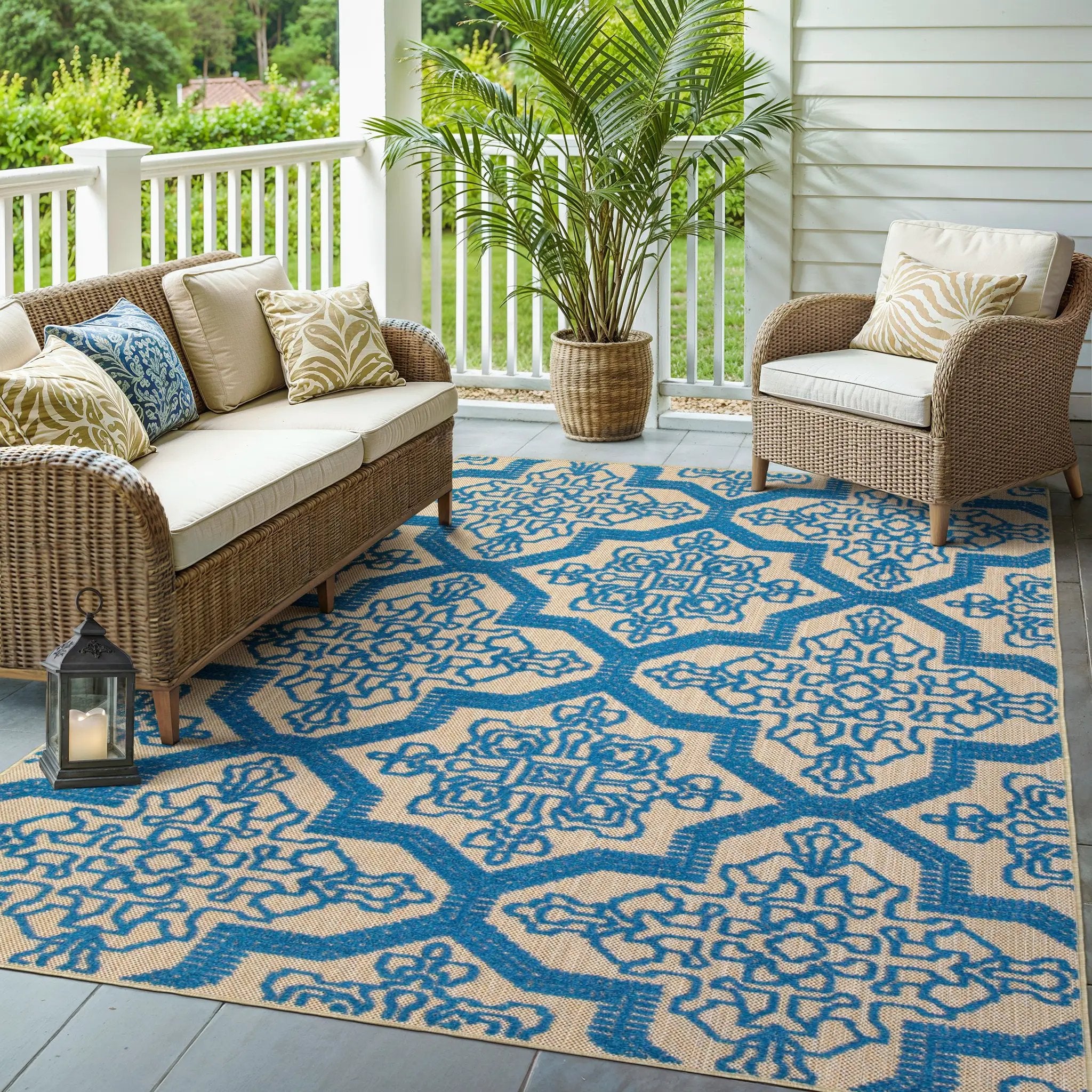 Cayman 2541M Sand/ Blue Area Rug by Oriental Weavers