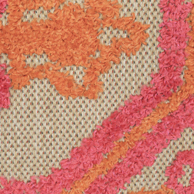 Oriental Weavers Cayman 2541V textured indoor-outdoor rug featuring abstract pattern in sand/ pink tones