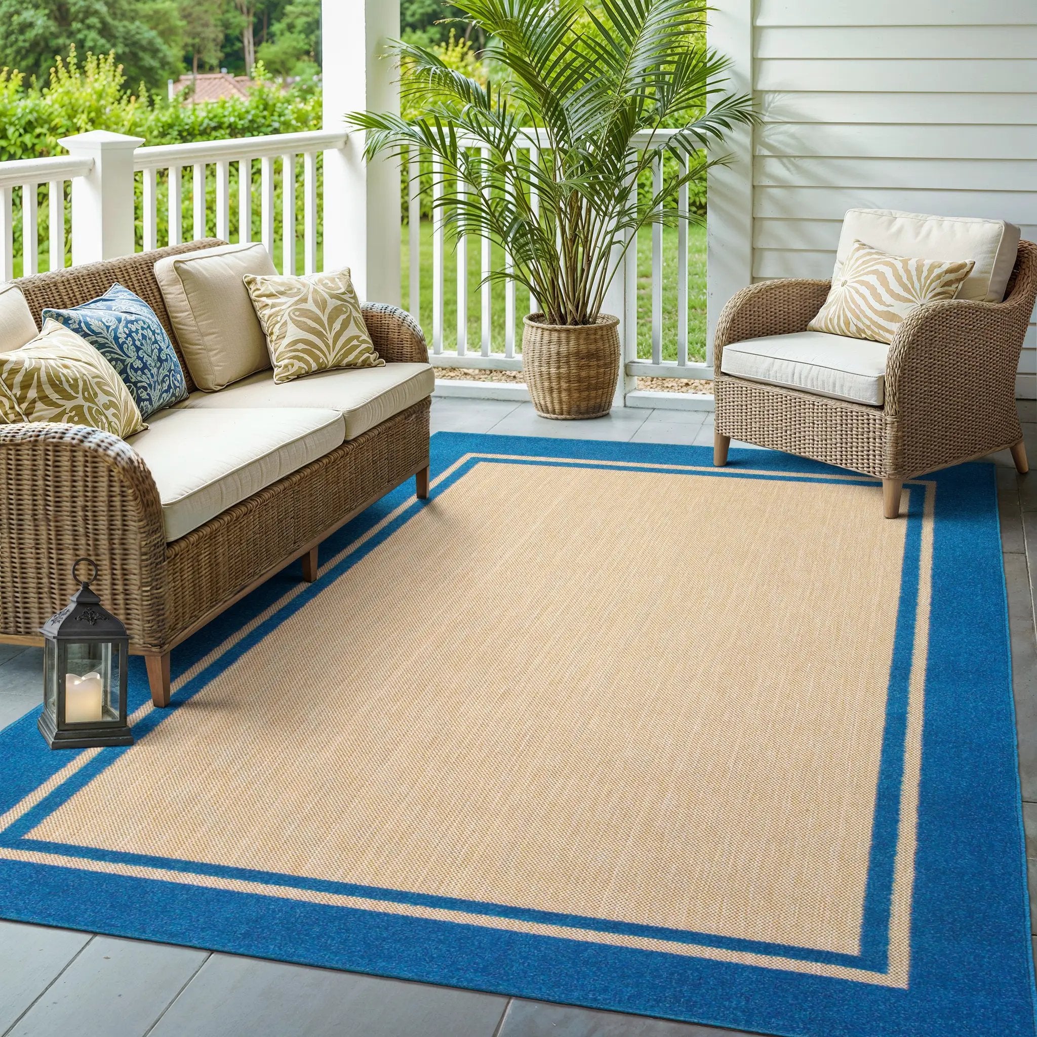 Cayman 5594B Sand/ Blue Area Rug by Oriental Weavers