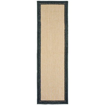 Oriental Weavers Cayman 5594K textured indoor-outdoor rug featuring abstract pattern in sand/ charcoal tones