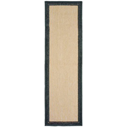 Oriental Weavers Cayman 5594K textured indoor-outdoor rug featuring abstract pattern in sand/ charcoal tones