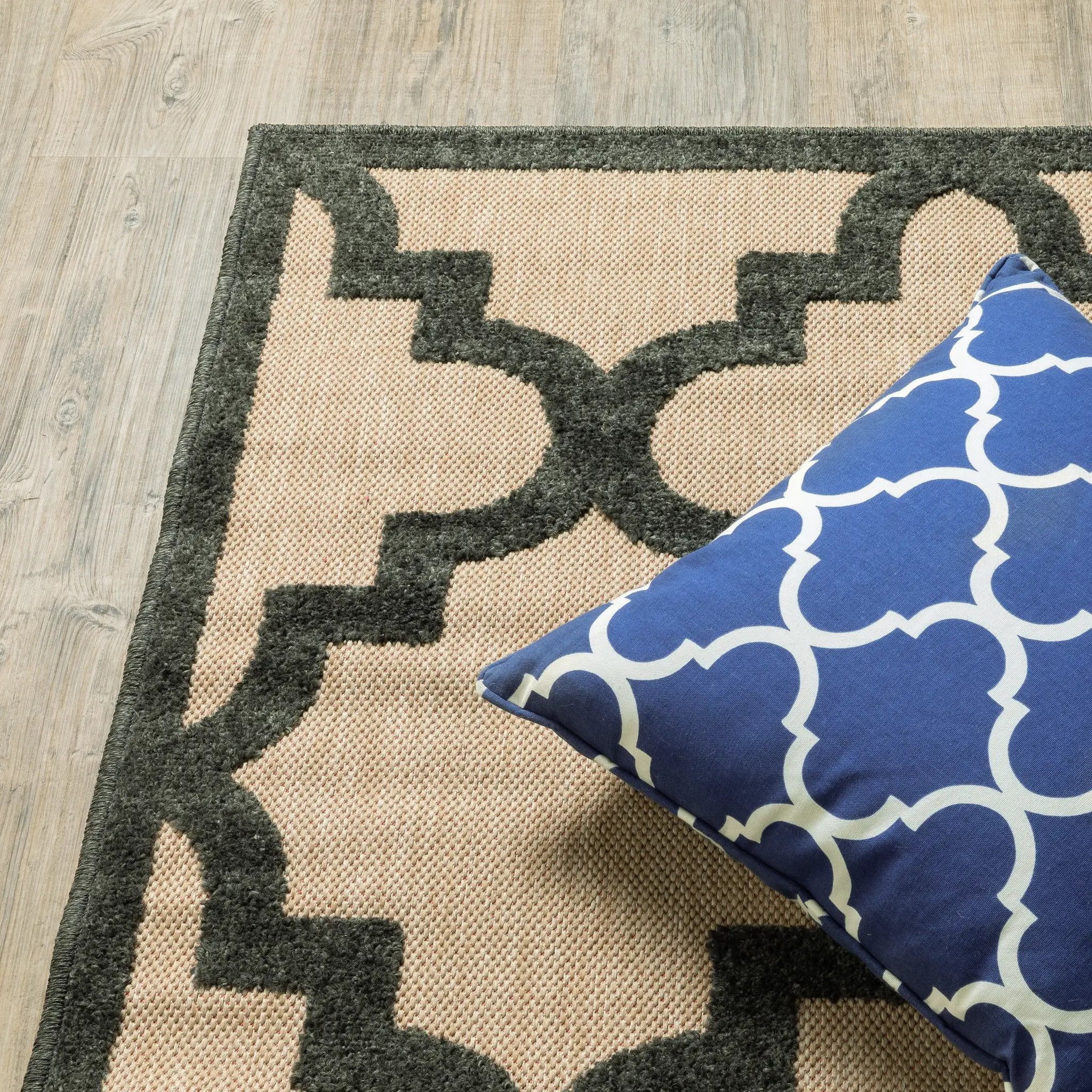 Cayman 660N9 Sand/ Charcoal Area Rug by Oriental Weavers