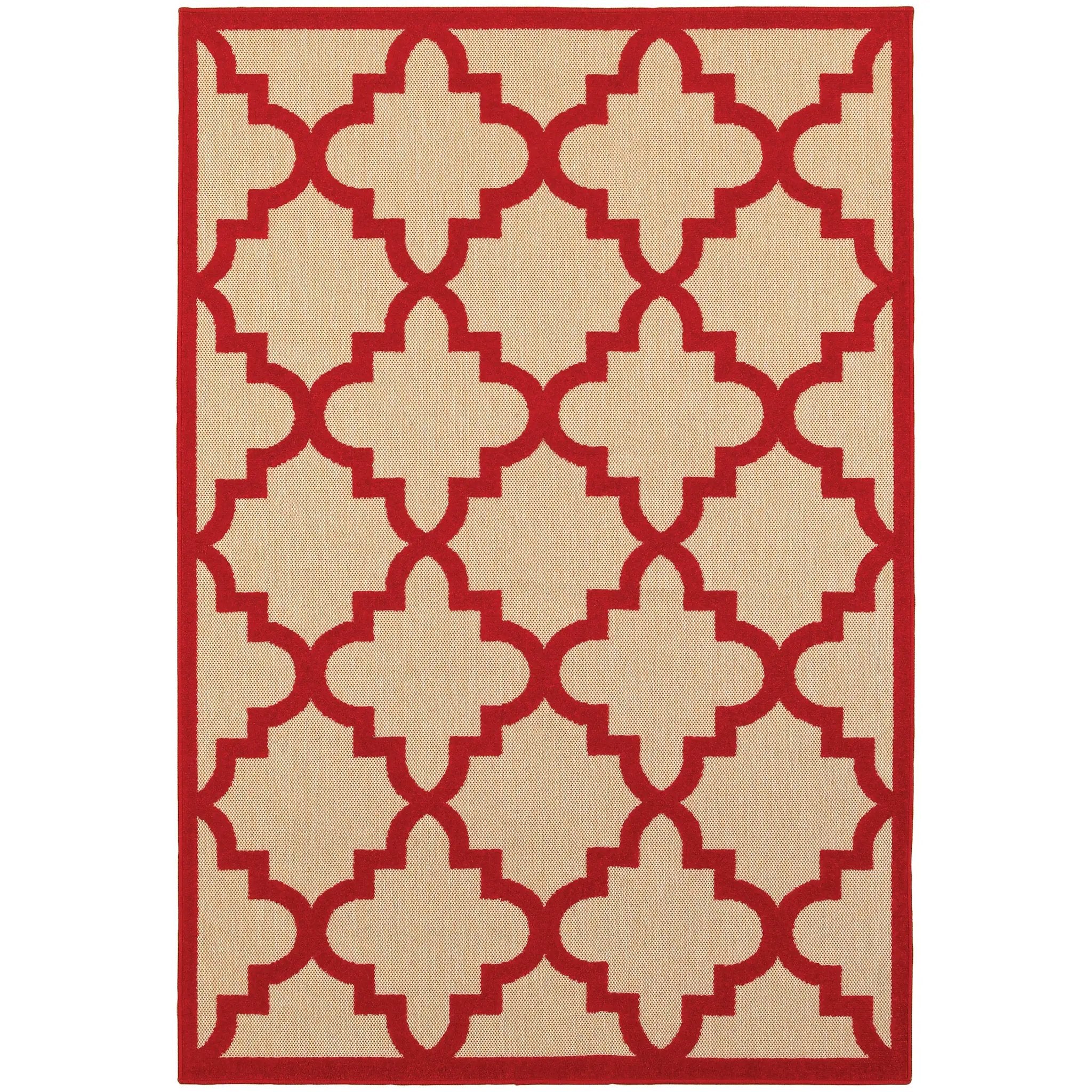 Cayman 660R9 Sand/ Red Area Rug by Oriental Weavers