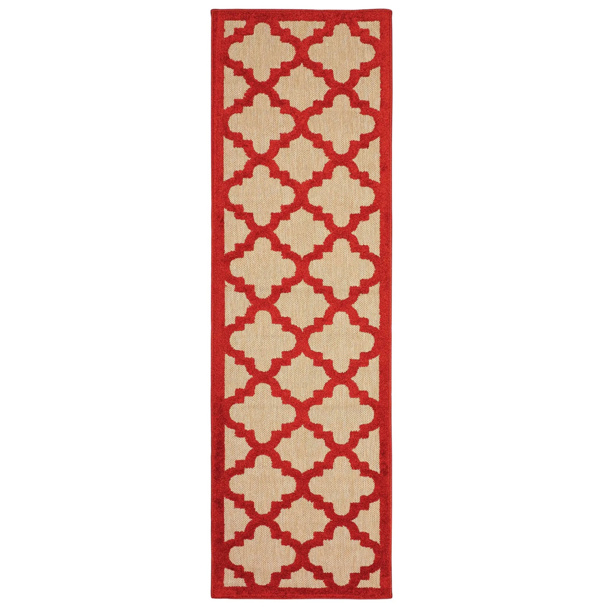 Cayman 660R9 Sand/ Red Area Rug by Oriental Weavers