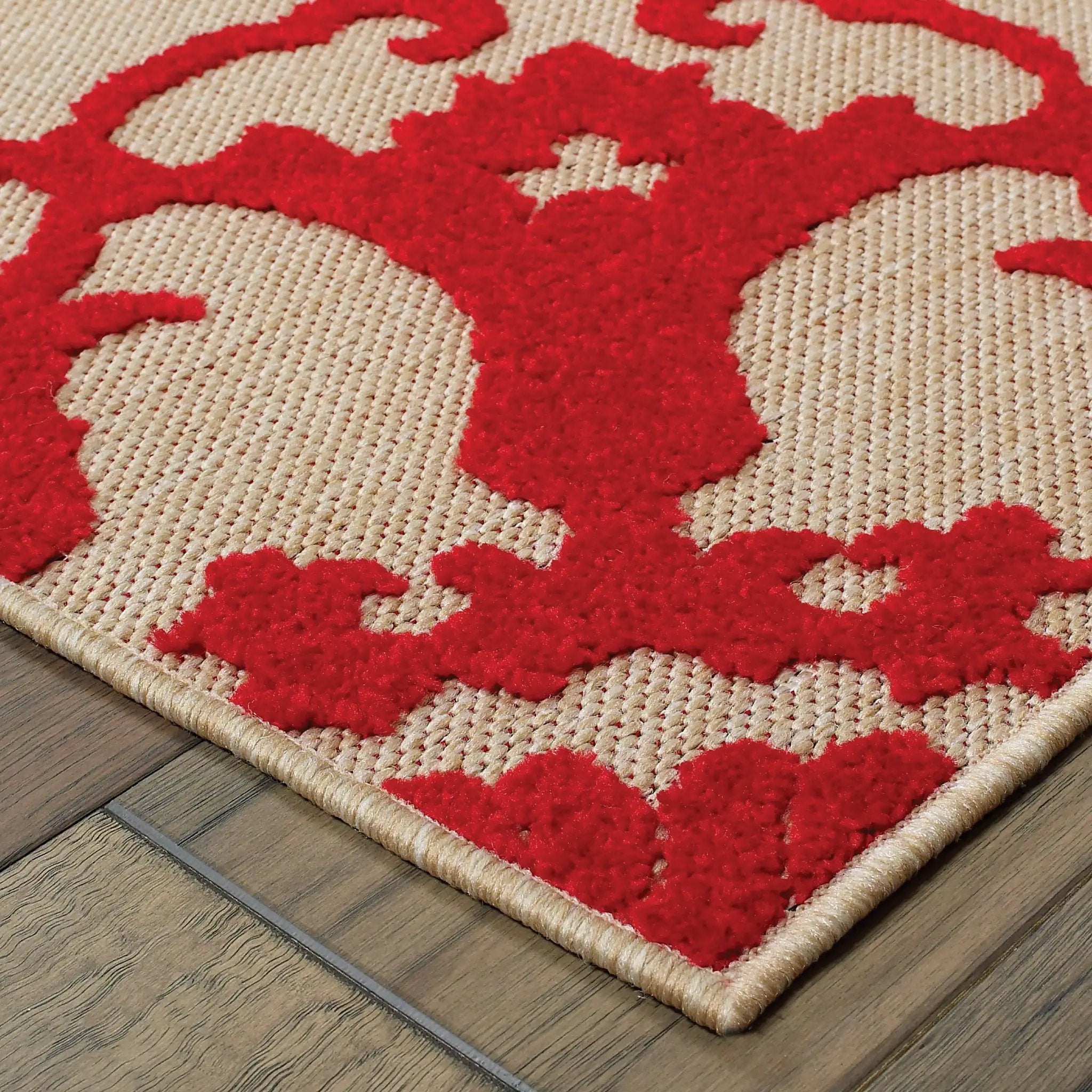 Cayman 097R9 Sand/ Red Area Rug by Oriental Weavers