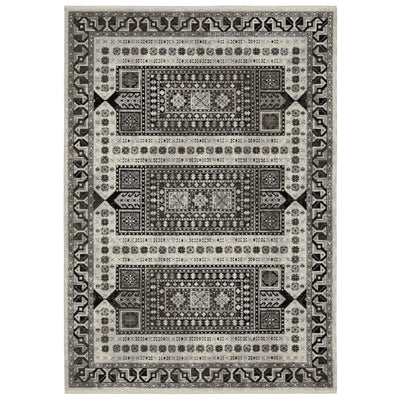Oriental Weavers Chamberlain CH01G plush traditional rug featuring decorative pattern in ivory/ charcoal tones
