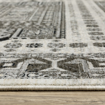 Oriental Weavers Chamberlain CH01G plush traditional rug featuring decorative pattern in ivory/ charcoal tones