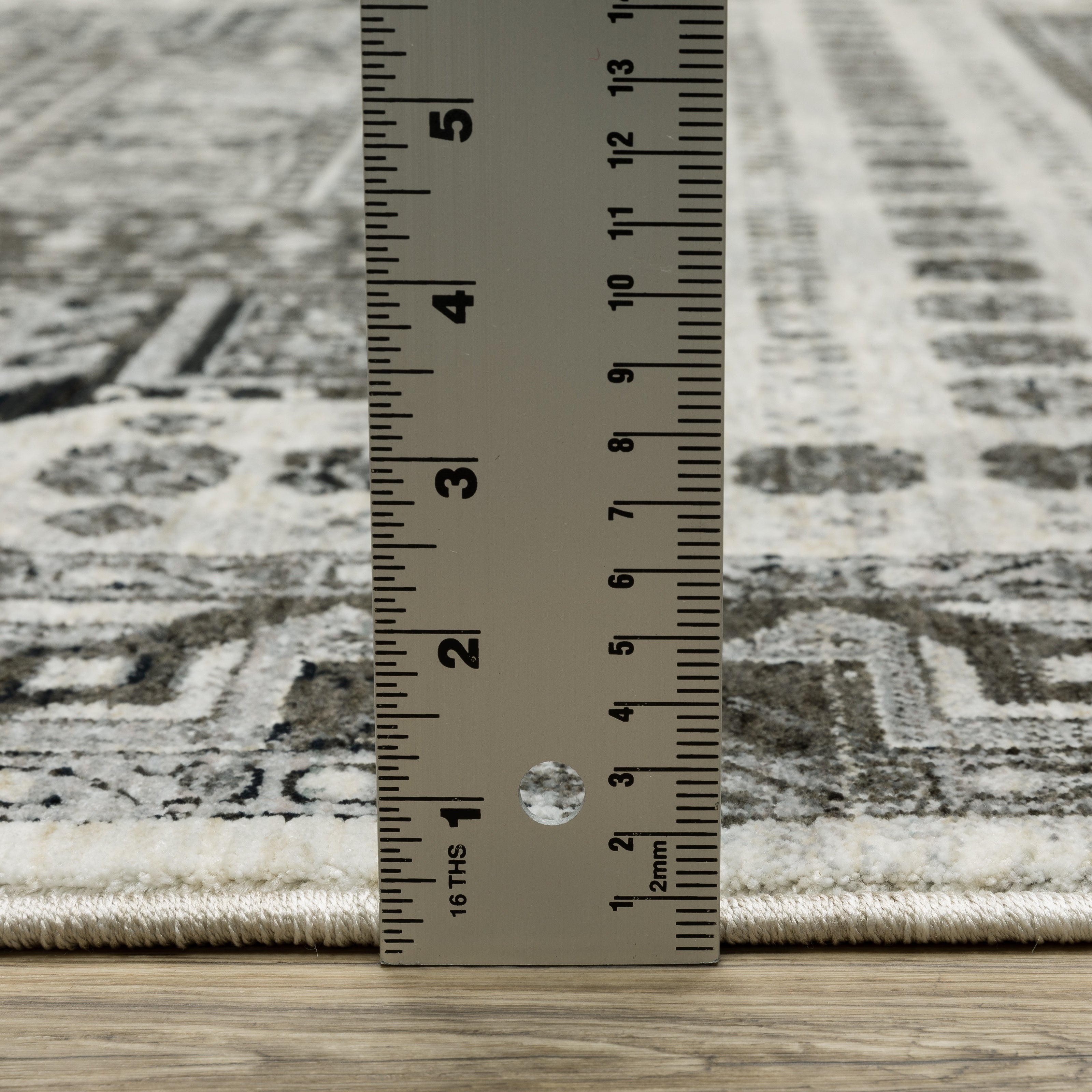Oriental Weavers Chamberlain CH01G plush traditional rug featuring decorative pattern in ivory/ charcoal tones