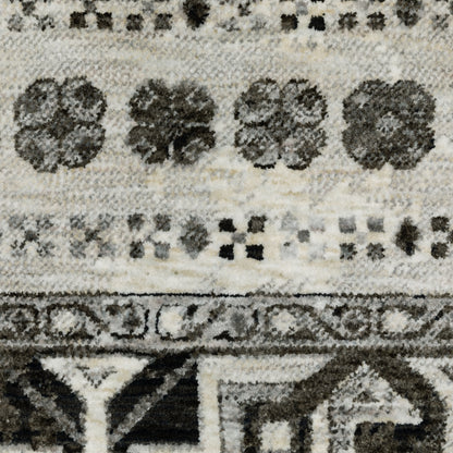 Oriental Weavers Chamberlain CH01G plush traditional rug featuring decorative pattern in ivory/ charcoal tones