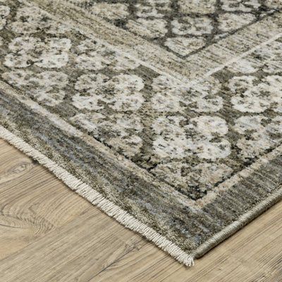 Oriental Weavers Chamberlain CH02D plush traditional rug featuring decorative pattern in grey/ beige tones