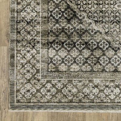 Oriental Weavers Chamberlain CH02D plush traditional rug featuring decorative pattern in grey/ beige tones