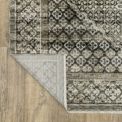 Oriental Weavers Chamberlain CH02D plush traditional rug featuring decorative pattern in grey/ beige tones