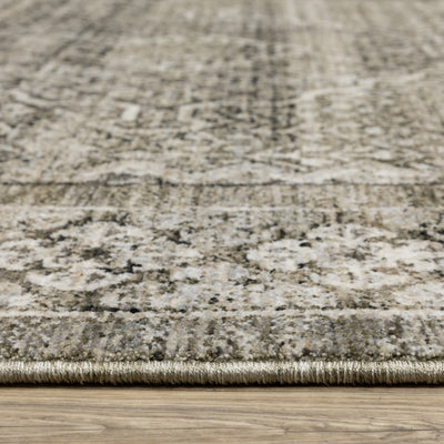 Oriental Weavers Chamberlain CH02D plush traditional rug featuring decorative pattern in grey/ beige tones