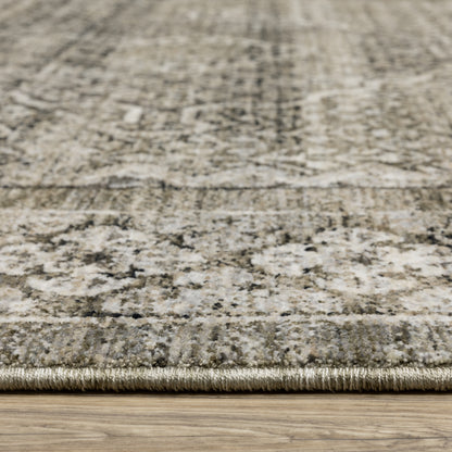 Oriental Weavers Chamberlain CH02D plush traditional rug featuring decorative pattern in grey/ beige tones