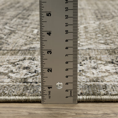 Oriental Weavers Chamberlain CH02D plush traditional rug featuring decorative pattern in grey/ beige tones