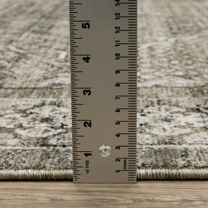 Oriental Weavers Chamberlain CH02D plush traditional rug featuring decorative pattern in grey/ beige tones